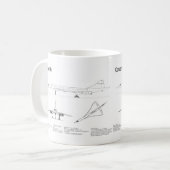 Concorde - Flugzeugkonzeption Zeichnend Pläne BD Kaffeetasse (Vorderseite Links)