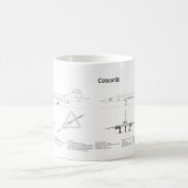Concorde - Flugzeugkonzeption Zeichnend Pläne BD Kaffeetasse (Mittel)