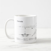 Concorde - Flugzeugkonzeption Zeichnend Pläne BD Kaffeetasse (Links)