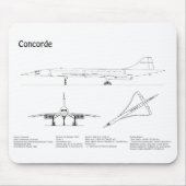 Concorde - Flugzeugkonzeption Zeichnend Pläne BD Mousepad (Vorne)