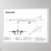 Concorde - Flugzeugkonzeption Zeichnend Pläne BD Poster (Vorne)
