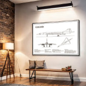 Concorde - Flugzeugkonzeption Zeichnend Pläne BD Poster