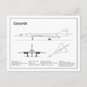 Concorde - Flugzeugkonzeption Zeichnend Pläne BD Postkarte (Vorderseite)