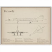 Concorde - Flugzeugkonzeption Zeichnend Pläne SD Aufkleber (Vorderseite)
