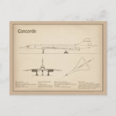 Concorde - Flugzeugkonzeption Zeichnend Pläne SD Postkarte (Vorderseite)