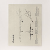 Concorde - Flugzeugkonzeption Zeichnend Pläne SD Puzzle (Vertikal)