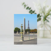 Concorde Luxor Obelisk und Eiffelturm - Paris Postkarte (Stehend Vorderseite)