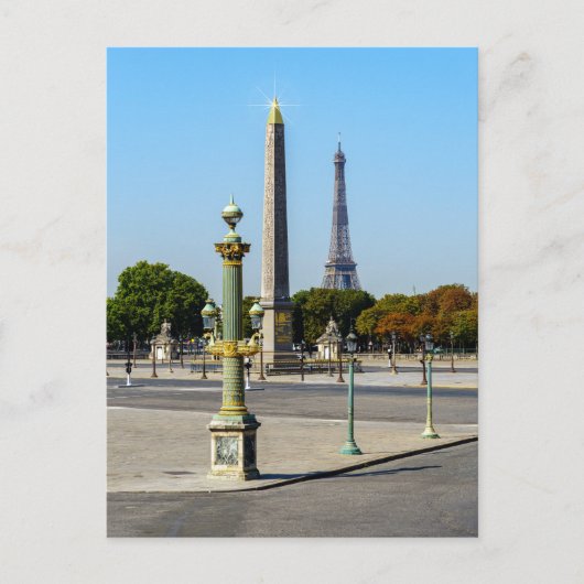 Concorde Luxor Obelisk und Eiffelturm - Paris Postkarte (Vorderseite)