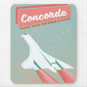 Concorde Vintage Reiseplakat Mousepad
