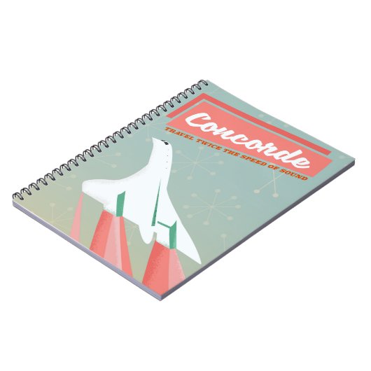 Concorde Vintage Reiseplakat Notizblock (Linke Seite)