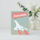 Concorde Vintage Reiseplakat Postkarte (Stehend Vorderseite)