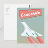 Concorde Vintage Reiseplakat Postkarte (Vorne/Hinten)