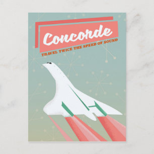 Concorde Vintage Reiseplakat Postkarte