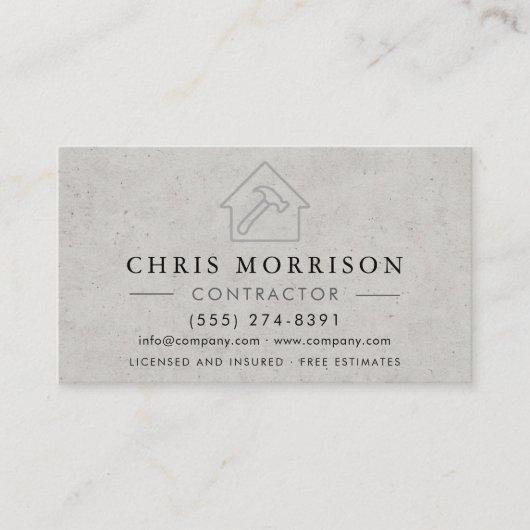 Concrete Building Construction Contractor Visitenkarte (Vorderseite)