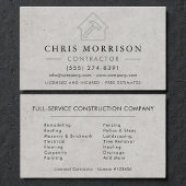 Concrete Building Construction Contractor Visitenkarte