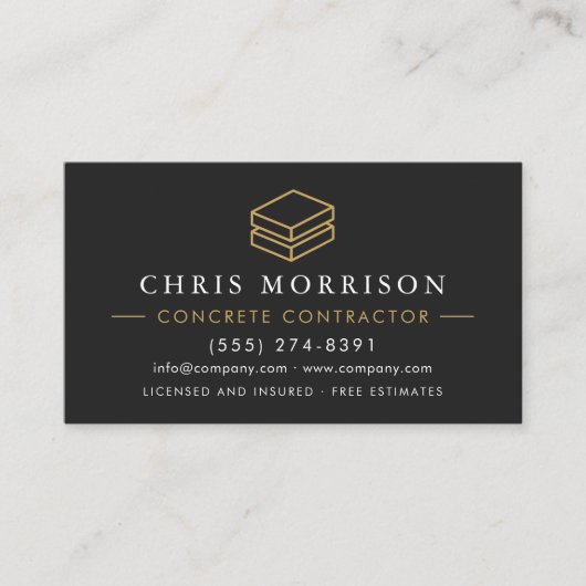 Concrete Contractor Services Visitenkarte (Vorderseite)