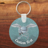 Concrete mixer blue-gray keychain schlüsselanhänger (Vorderseite)