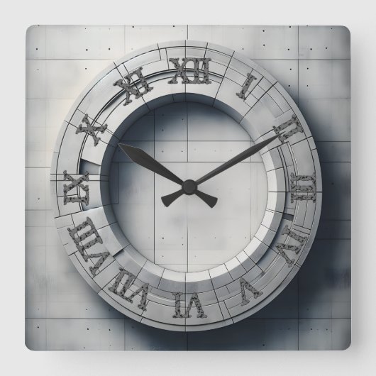 concrete ring  quadratische wanduhr (Vorderseite)