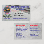 Concrete Service Business Card Visitenkarte (Vorne/Hinten)