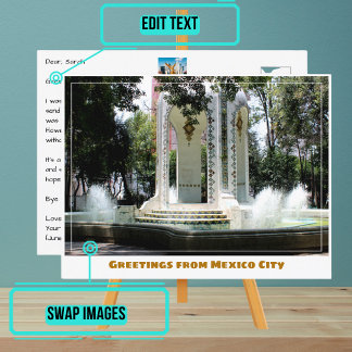 Condesa Neighborhood Fountain in Mexiko-Stadt Postkarte