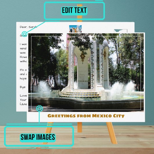 Condesa Neighborhood Fountain in Mexiko-Stadt Postkarte