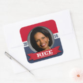 CONDI RICE 2016 QUADRATISCHER AUFKLEBER (Umschlag)
