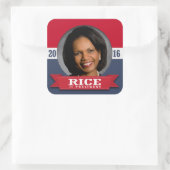 CONDI RICE 2016 QUADRATISCHER AUFKLEBER (Tasche)