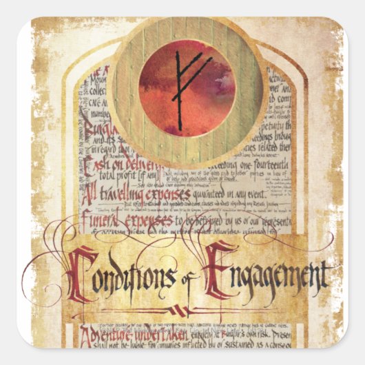 Conditions of Engagement Quadratischer Aufkleber (Vorderseite)