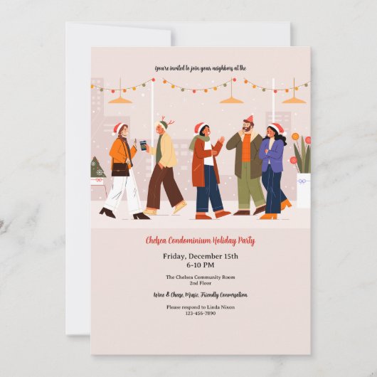 Condo Holiday Party Einladung (Vorderseite)