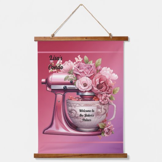 Condo Welcome Baker's Palace rosa Kissen Wandteppich Mit Holzrahmen (Vorderseite)