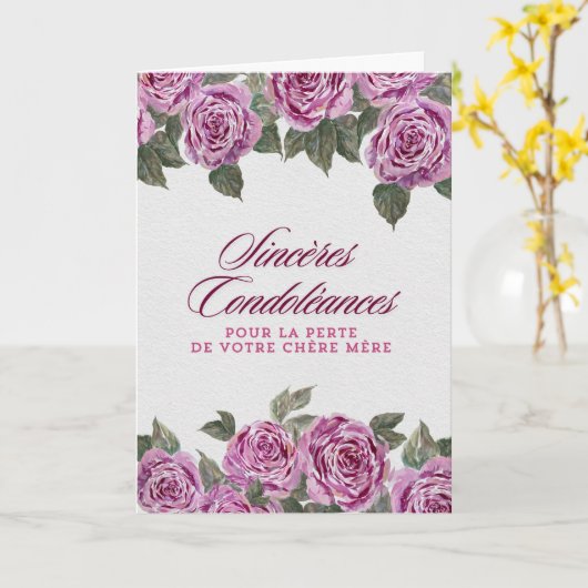 Condoléances Sincères - Perte de votre chère mère Karte (Gelbe Blume)