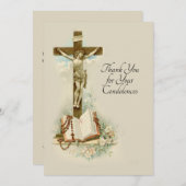 Condolence Beileid Danke, katholische Crucifix Dankeskarte (Vorne/Hinten)