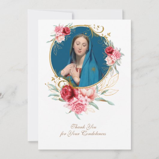Condolence Beileid Vielen Dank Katholische Maria Dankeskarte (Vorderseite)