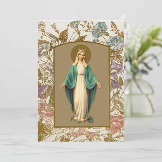 Condolence Beileid Vielen Dank Katholische Maria Dankeskarte (Stehend Vorderseite)