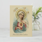 Condolence Beileid Vielen Dank Katholische Maria Dankeskarte (Stehend Vorderseite)