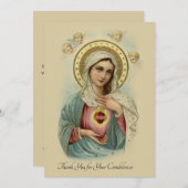 Condolence Beileid Vielen Dank Katholische Maria Dankeskarte (Vorne/Hinten)