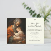 Condolence Beileid Wertschätzung St. Joseph Dankeskarte (Stehend Vorderseite)