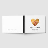 Condolence Foto White Heart Moderne Kalligrafie Gästebuch (Voll)