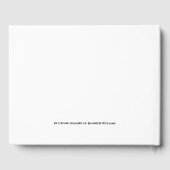 Condolence Foto White Heart Moderne Kalligrafie Gästebuch (Rückseite)