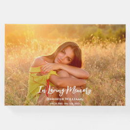 Condolence Personalisiert Foto Moderne Kalligraphi Gästebuch