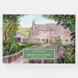 Condolence Stone Bridge Bauernhof Wasserfarbe Gästebuch