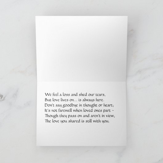 Condolence Verse Card Karte (Innenseite)