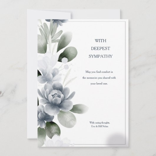 Condolence Watercolor Floral Sympathy Card Einladung (Vorderseite)