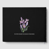 Condolence Watercolor Lila Ire Botanische Kunst Gästebuch (Rückseite)