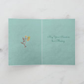 Condolences Aqua Soft Pastel Floral Banner Card Karte (Innenseite)