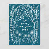 CONDOLENCES floral whimsical Sketch Doodle Sorry Postkarte (Vorderseite)