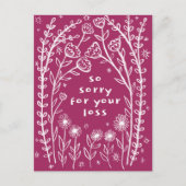 CONDOLENCES floral whimsical Sketch Doodle Sorry Postkarte (Vorderseite)