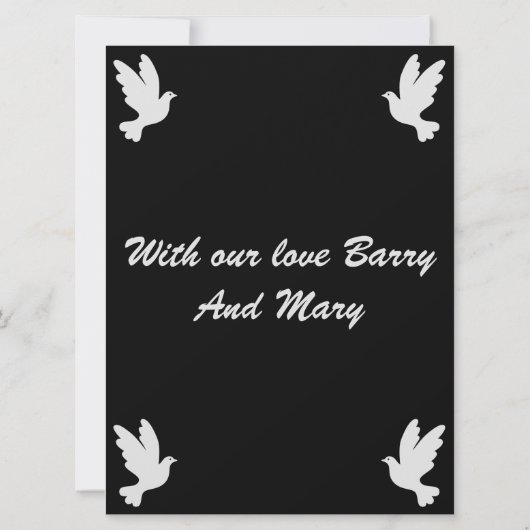 Condolences Message Ehefrau (Rückseite)