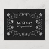 CONDOLENCES Sorry für Ihre Loss Rose Frame Gothic Postkarte (Vorderseite)