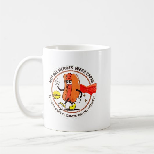 Condom Legend Inappropriate Funny 90s Retro T Funn Kaffeetasse (Links)